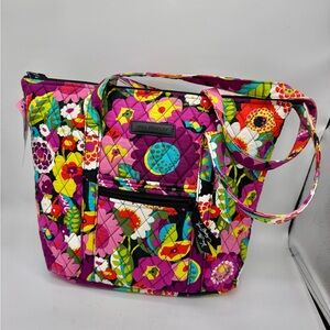 NEW Vera Bradley Multicolor Floral tote & Tablet bag 6 int.slip pockets